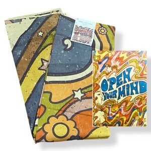 Open Your Mind Retro Groovy Trippy  Cotton Tapestry Wall Blanket Psychedelic